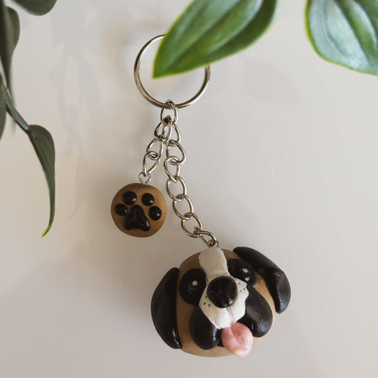 Boxer Puppy Keyring